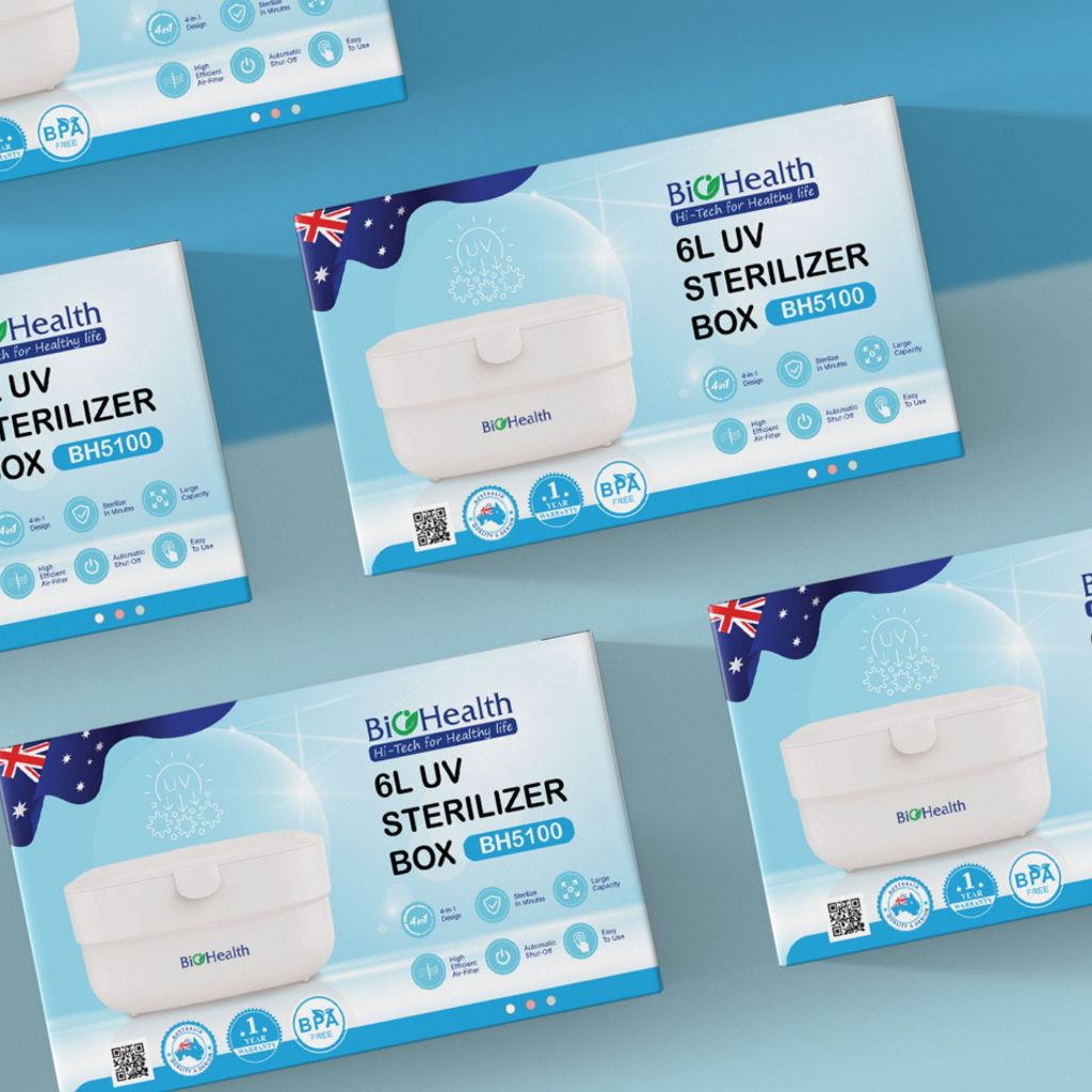 Hộp tiệt trùng UV 6L Biohealth BH5100 tích hợp sấy khô, nhanh chóng dễ sử dụng - Bảo hành 1 năm