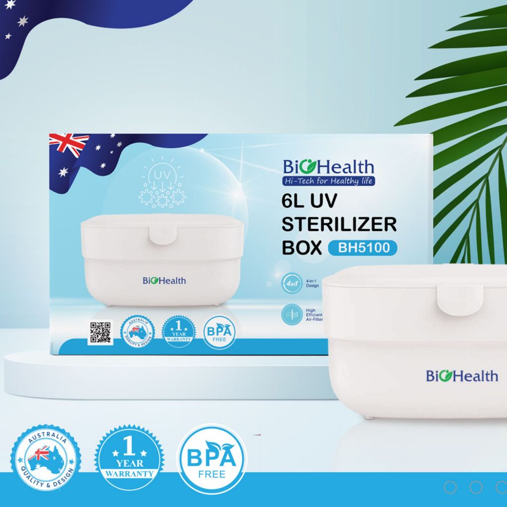 Hộp tiệt trùng UV 6L Biohealth BH5100 tích hợp sấy khô, nhanh chóng dễ sử dụng - Bảo hành 1 năm