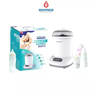 Máy tiệt trùng và sấy khô bình sữa BioHealth BH8910 diện tích rộng, đủ cùng lúc 8 bình sữa