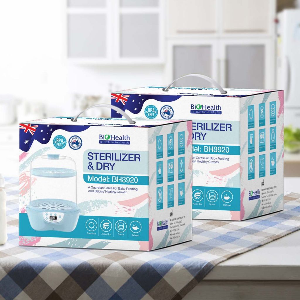 Máy tiệt trùng, sấy khô bình sữa BioHealth BH8920 - khử khuẩn đến 99,99%