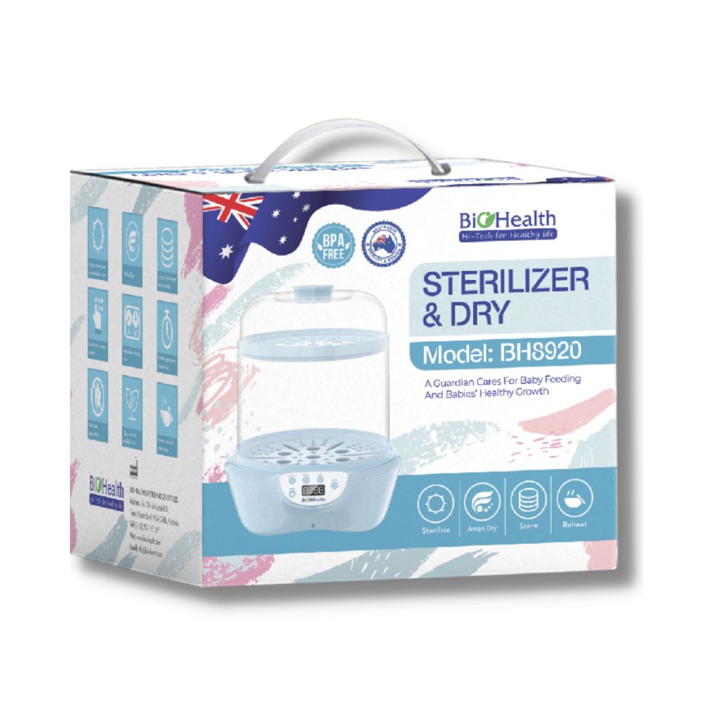 Máy tiệt trùng, sấy khô bình sữa BioHealth BH8920 - khử khuẩn đến 99,99%