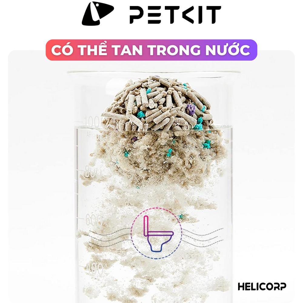 Ảnh Cát mèo Petkit cao cấp 5in1 mix đậu nành, đất sét, khử mùi, vón tốt, xả tolet 3