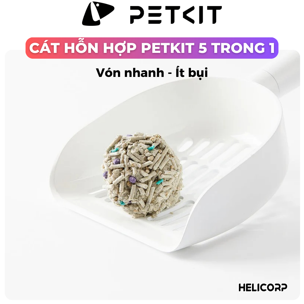 Ảnh Cát mèo Petkit cao cấp 5in1 mix đậu nành, đất sét, khử mùi, vón tốt, xả tolet 4