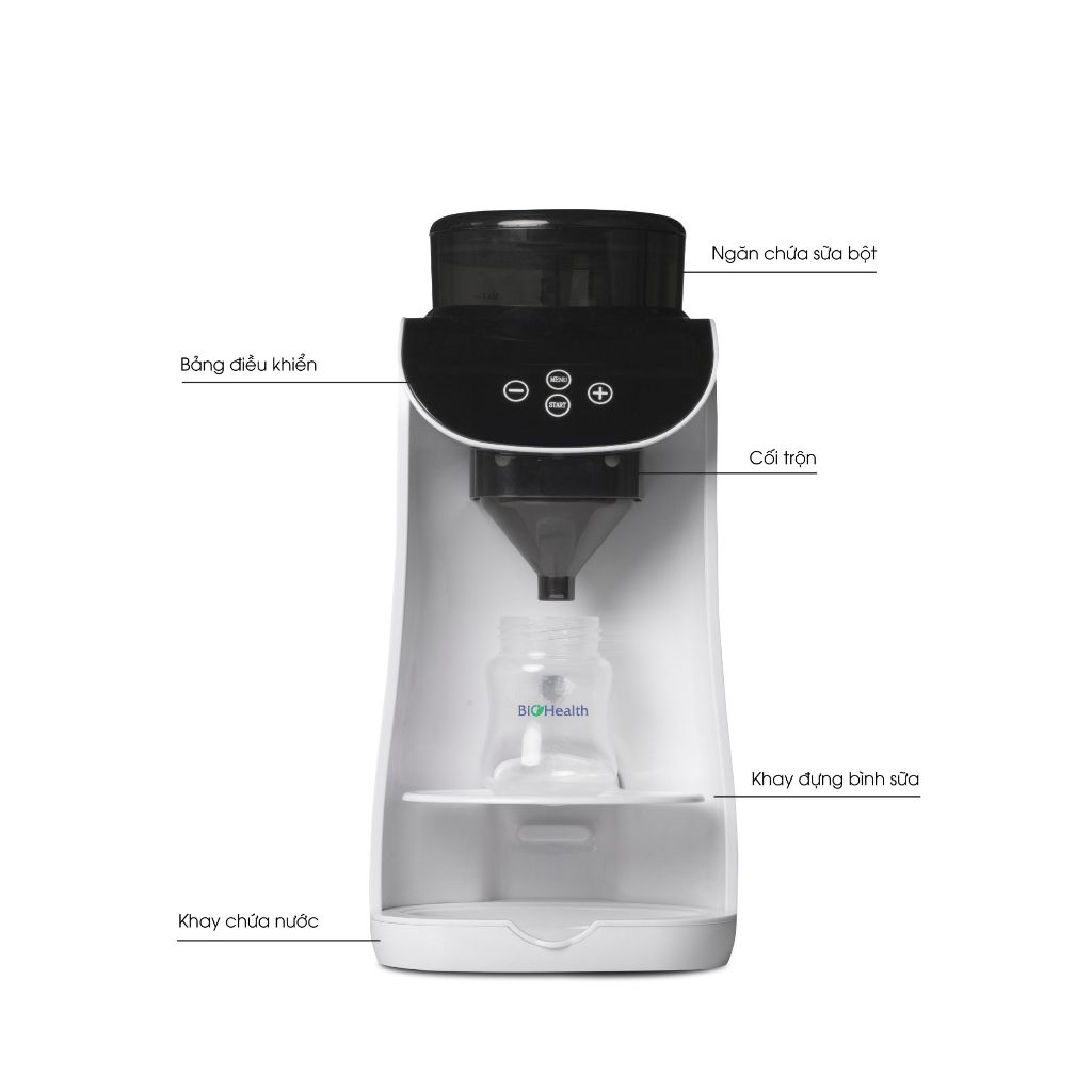 Máy pha sữa bột tự động Biohealth BH6000 pha nhanh chỉ 10s, có app điều khiển từ xa