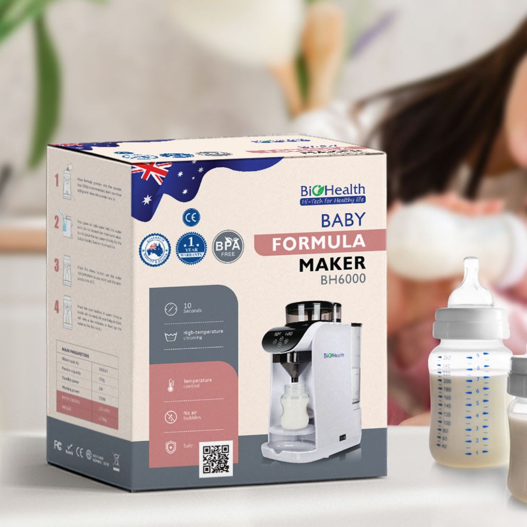 Máy pha sữa bột tự động Biohealth BH6000 pha nhanh chỉ 10s, có app điều khiển từ xa