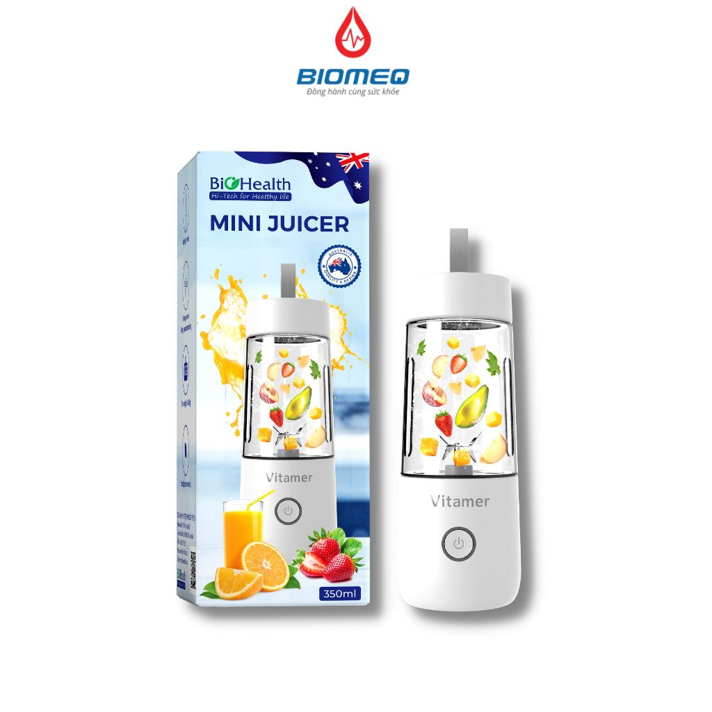 Máy xay sinh tố cầm tay đa năng Biohealth Mini Jucier 350ml có pin sạc