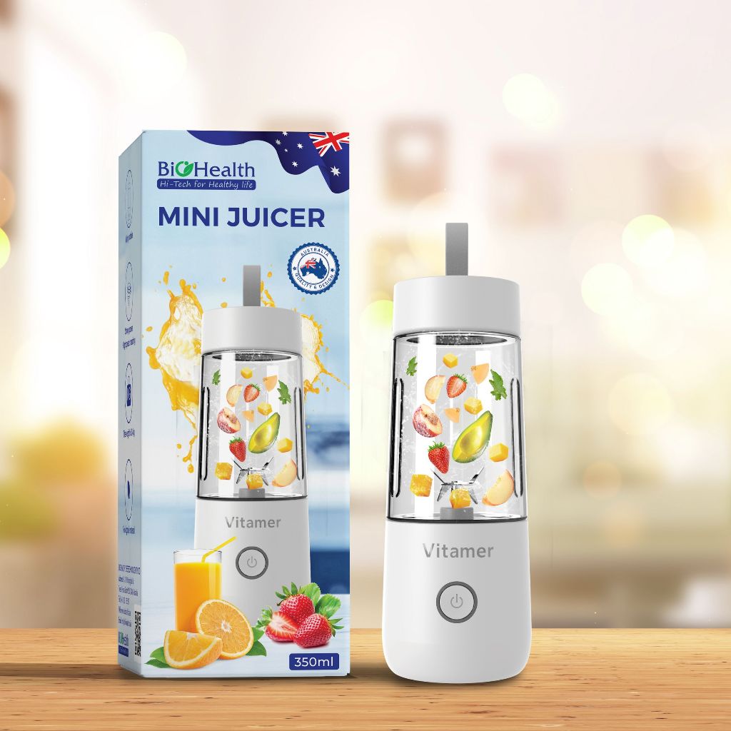 Máy xay sinh tố cầm tay đa năng Biohealth Mini Jucier 350ml có pin sạc
