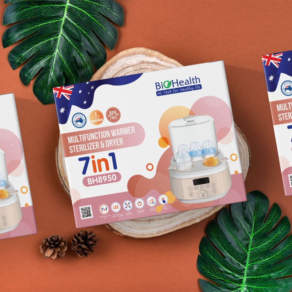 Máy tiệt trùng, hâm sữa sấy khô đa năng 7 trong 1 Biohealth BH8950