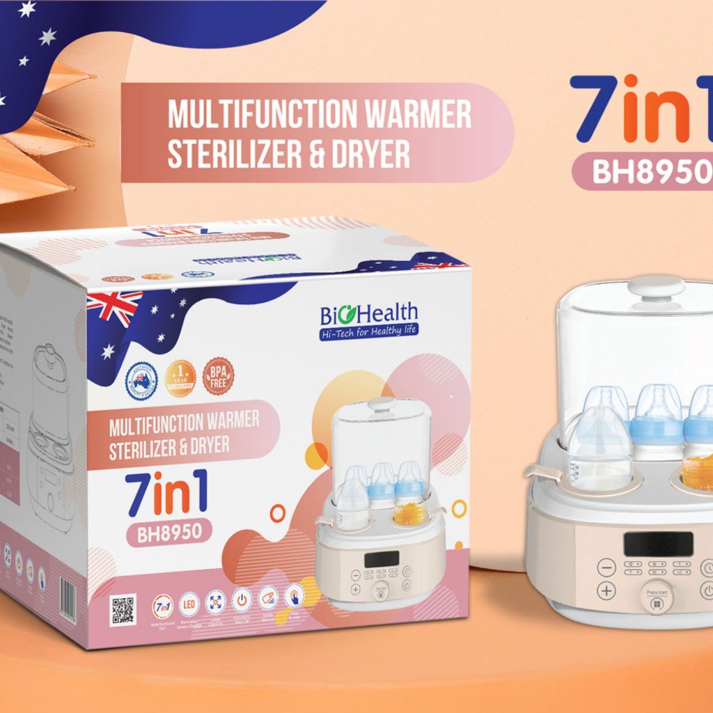 Máy tiệt trùng, hâm sữa sấy khô đa năng 7 trong 1 Biohealth BH8950