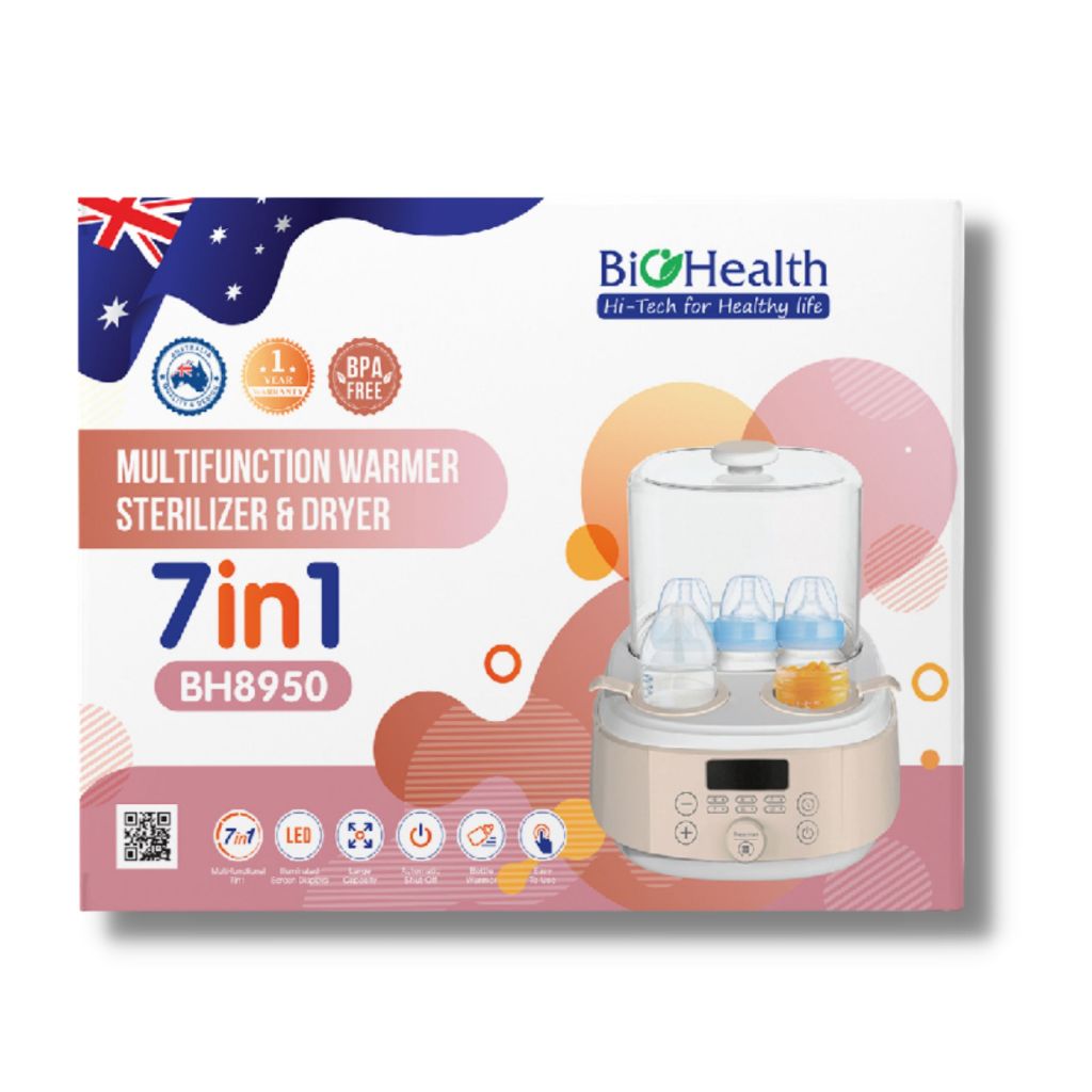 Máy tiệt trùng, hâm sữa sấy khô đa năng 7 trong 1 Biohealth BH8950