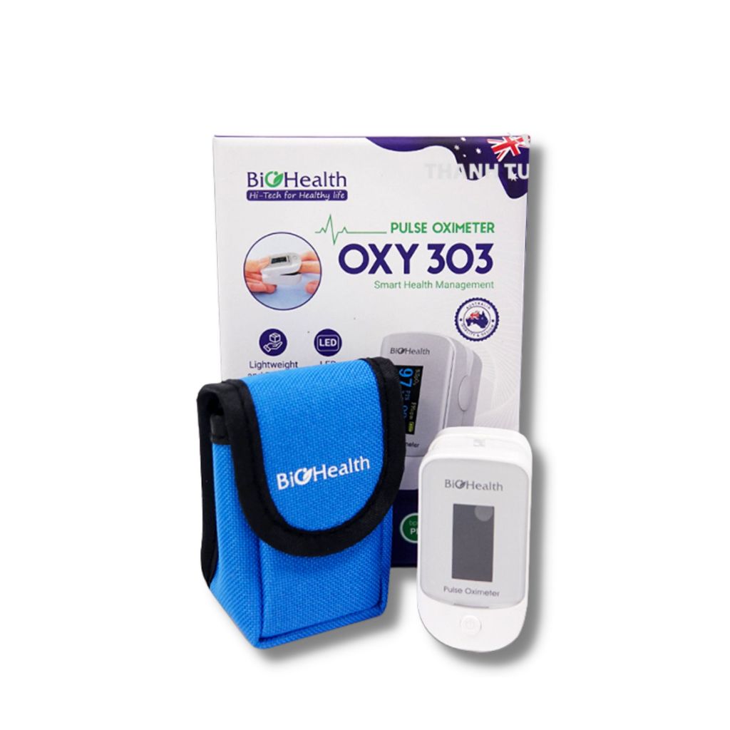 Máy đo oxy trong máu SPO2 Biohealth OXY 303 đo nhanh KHÔNG gây đau khi đo