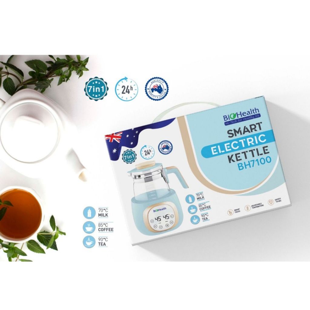 Ấm đun nước đa năng Biohealth BH7100 hâm sữa pha trà pha cafe với chế độ riêng cho mẹ và bé