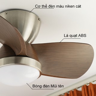 【COD】Quạt trần đèn LED ba màu 24/28 inch Gogeous Quạt trần đèn phòng khách /phòng ngủ