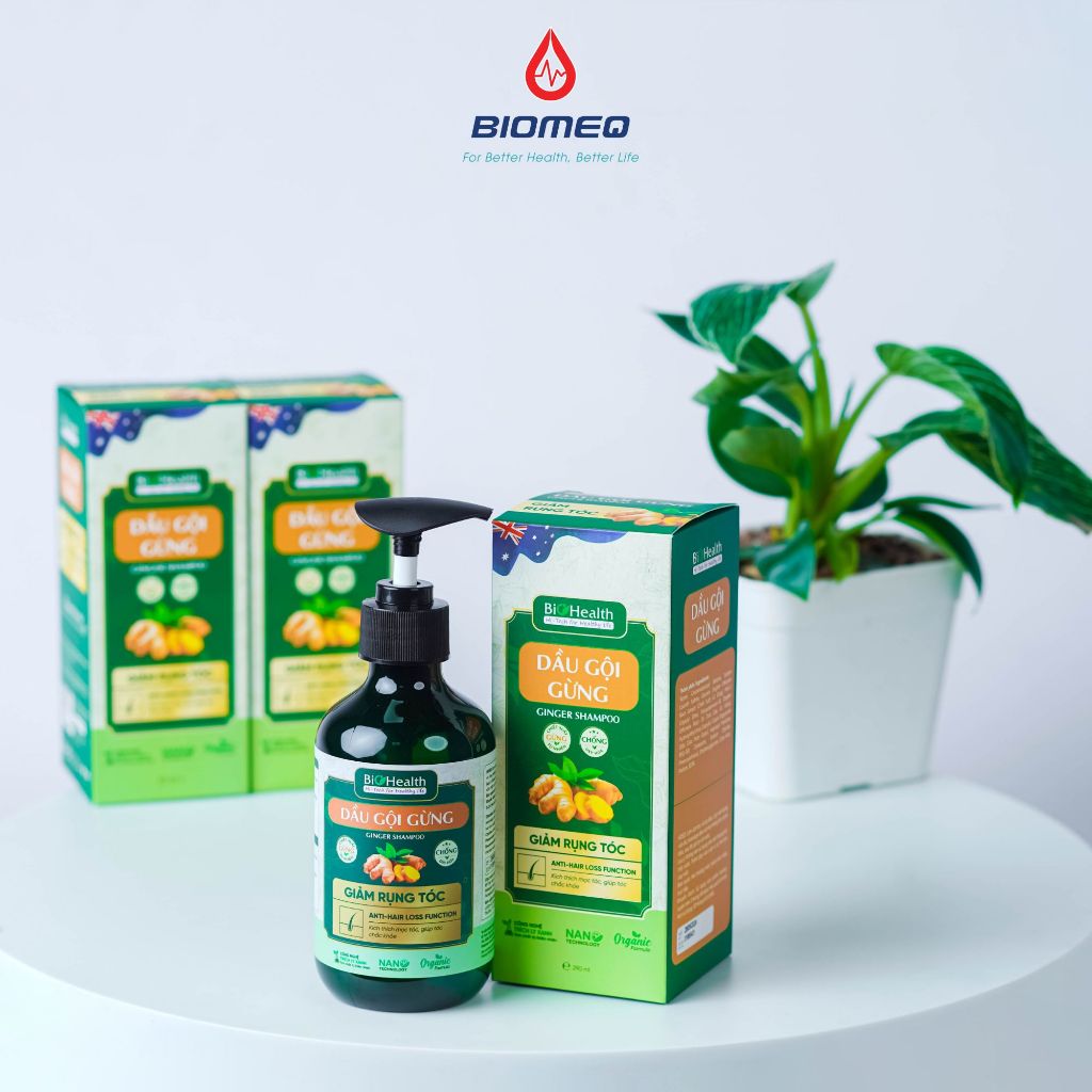 Dầu gội gừng 290ml chiếu xuất từ thảo dược hữu cơ thiên nhiên Biohealth