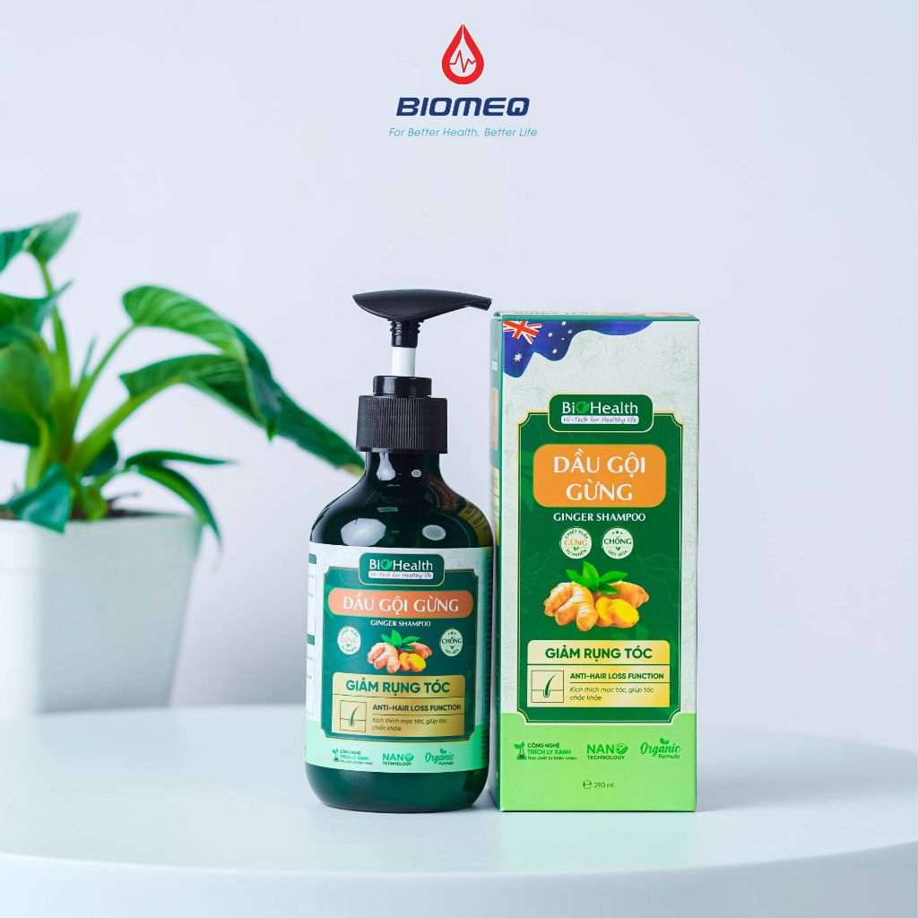 Dầu gội gừng 290ml chiếu xuất từ thảo dược hữu cơ thiên nhiên Biohealth