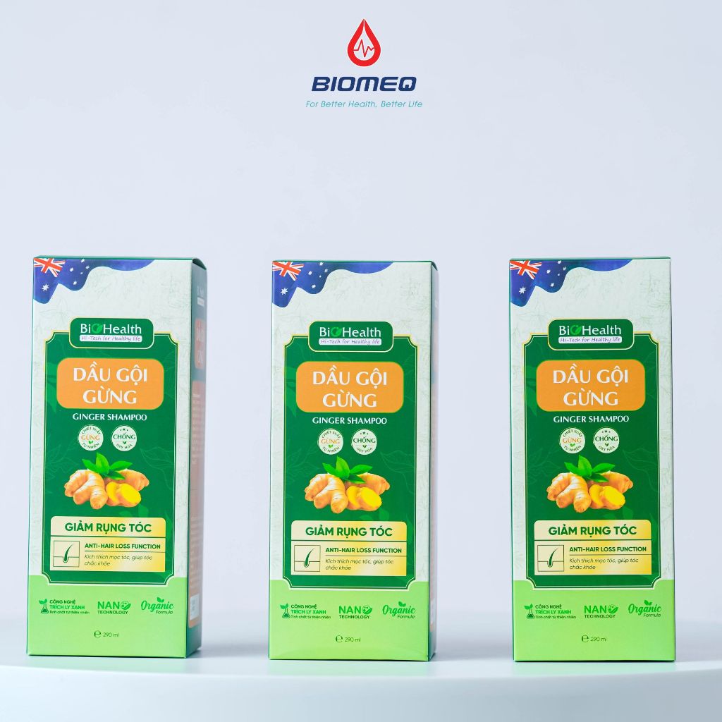 Dầu gội gừng 290ml chiếu xuất từ thảo dược hữu cơ thiên nhiên Biohealth