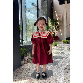 [B&G] Đầm thô cotton đỏ cho bé gái 1-10 tuổi (9-40kg)