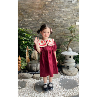 [B&G] Đầm thô cotton đỏ cho bé gái 1-10 tuổi (9-40kg)