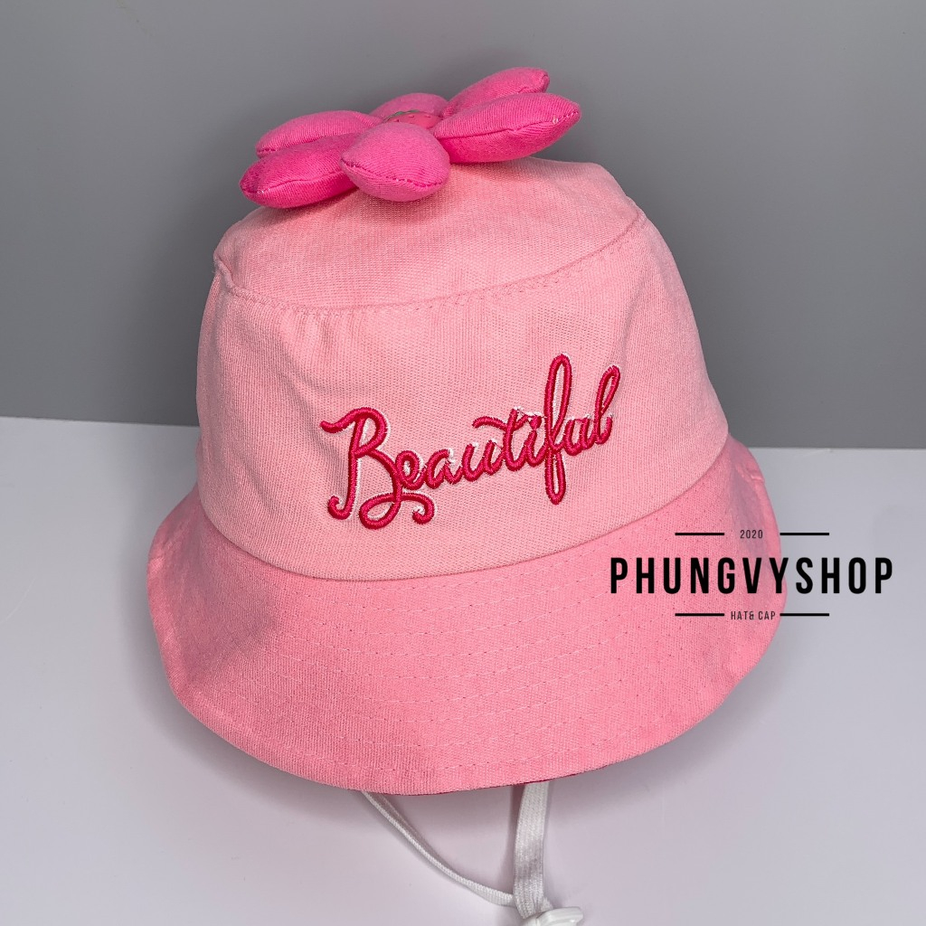 BÉ 3-6 Tuổi/ vđ 52cm, Mũ bucket tai bèo vành bé gái phungvyshop- Nón trẻ em TIFUL HOA XINH ĐẸP