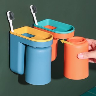 Giá Đựng Cốc, Bàn Chai, Kem Đánh Răng nhựa PP kèm 1 ly  - Kệ đựng bàn chải