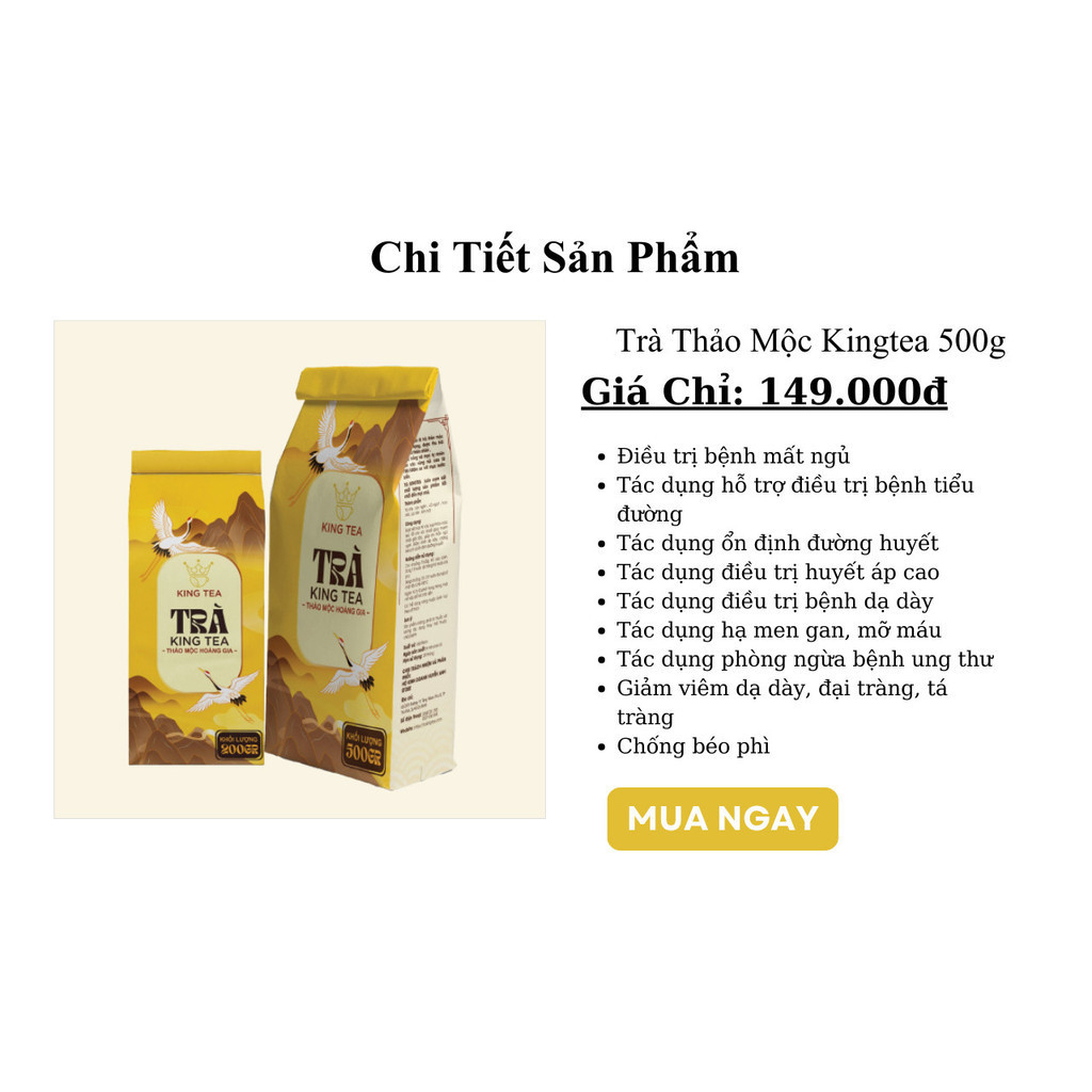 Ảnh Trà Thảo Mộc Kingtea 500g - Trà Thảo Mộc Giúp Thanh Nhiệt - Mát Gan -  Tốt Cho Người Bị Mất Ngủ 4