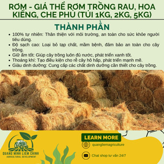Giá Thể Rơm Khô Dùng Che Phủ Đất, Trồng Rau, Hoa Kiểng, Trang Trí (túi 1kg, 2kg, 5kg)