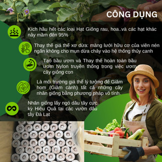 Đất nén xơ dừa trồng rau đã qua xử lý [Viên nén tròn 450gram] - Mụn xơ dừa ép bánh ươm Hạt giống