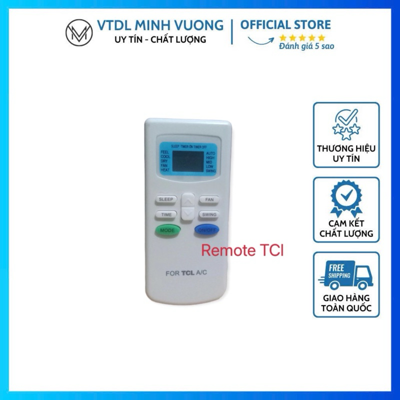 Điều khiển máy lạnh TCL nhiều loại ( tặng cặp pin ) / Remote máy lạnh TCL