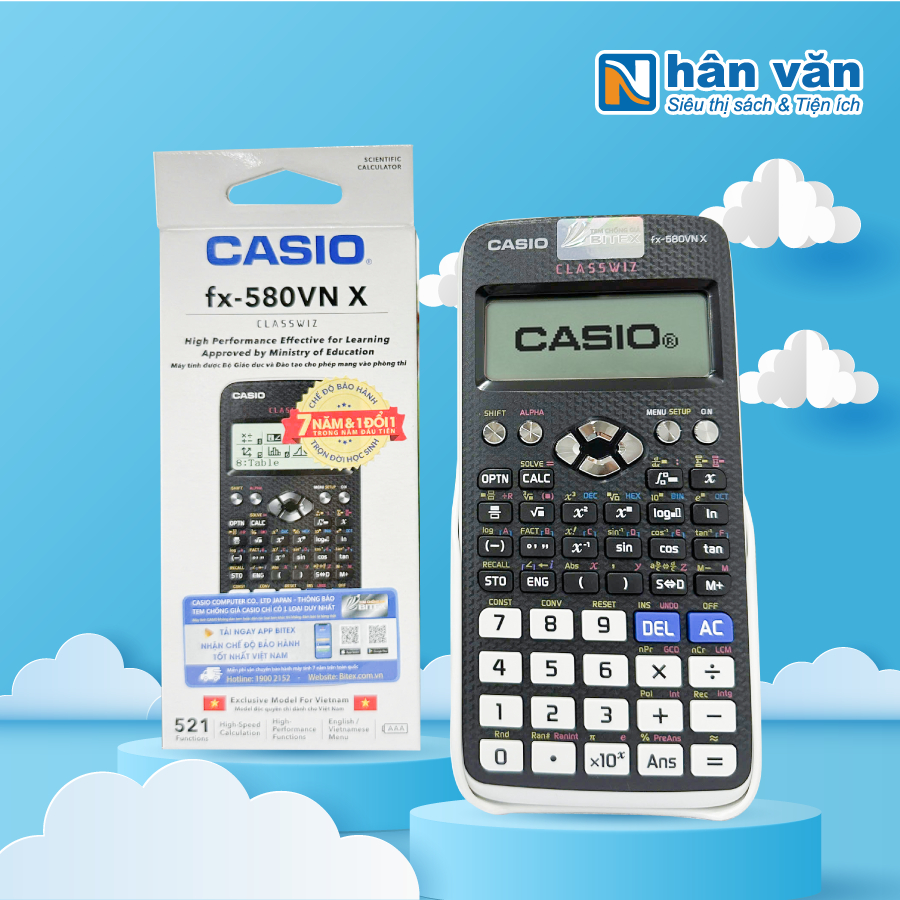 Ảnh Máy Tính CASIO FX580VN X - Màu Đen Nắp Trắng - Chính Hãng 2