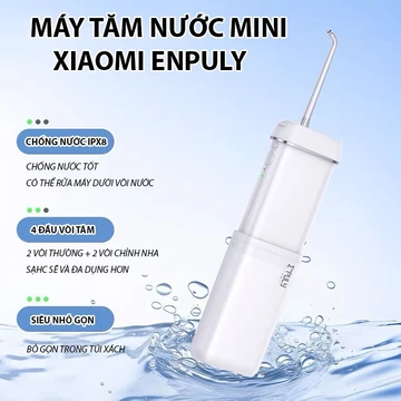 (Bản QUỐC TẾ 4 đầu tăm) Máy tăm nước bỏ túi Xiaomi Enpuly cao cấp, chống nước, 4 đầu tăm, nhỏ gọn, Tăm nước bỏ túi mini