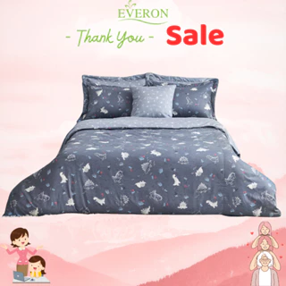 Lẻ / Bộ ga trẻ em Everon cotton khủng long nhí xanh ghi epc 21052