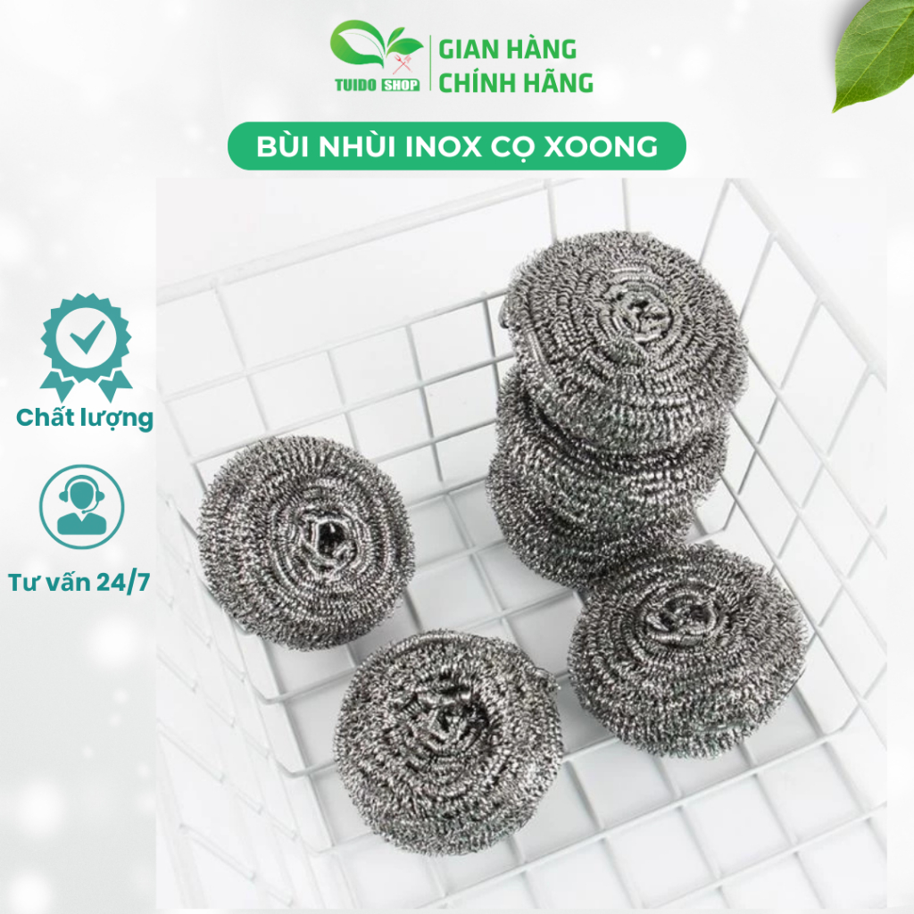 [SET 15] Bùi nhùi inox, cọ xoong nồi inox chống rỉ | Shopee Việt Nam