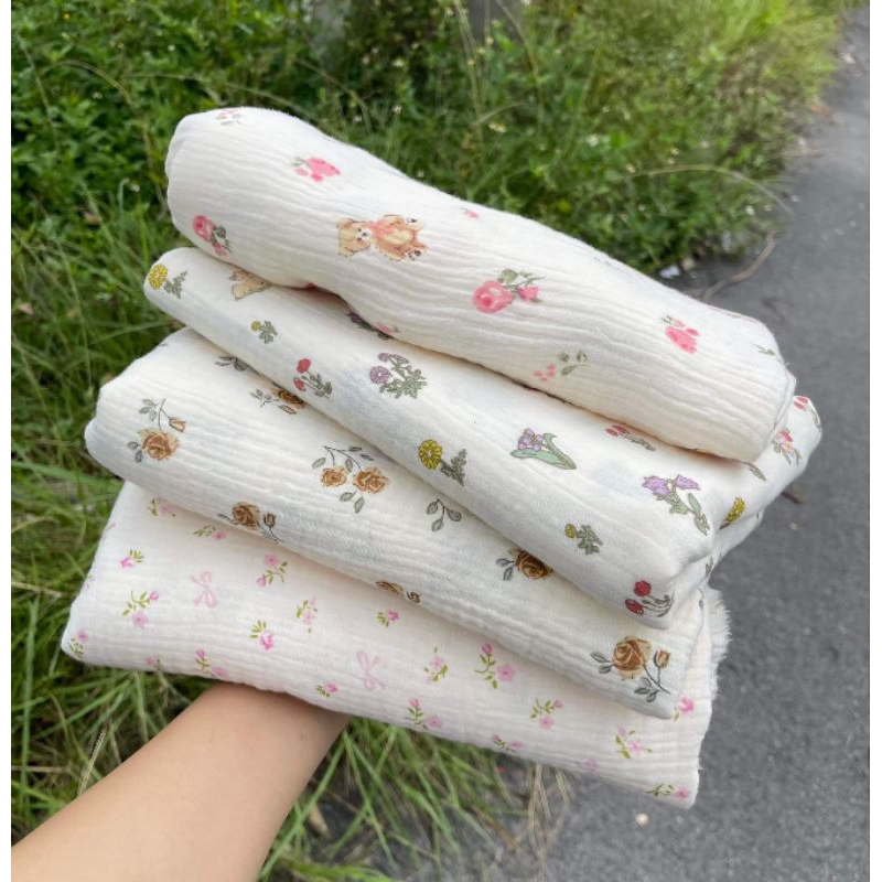 khăn tắm 4 lớp xô musslin mềm mại thâm hụt mẫu ngẫu nhiên