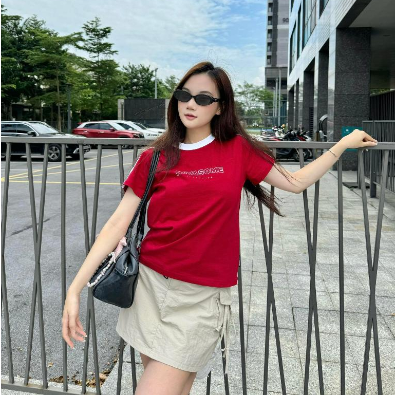 [Xả Hàng] Áo Thun Baby Tee Local Brand NEVASOME Sporty 5 màu Thể Thao Cotton 230gsm Cổ Tròn Nữ