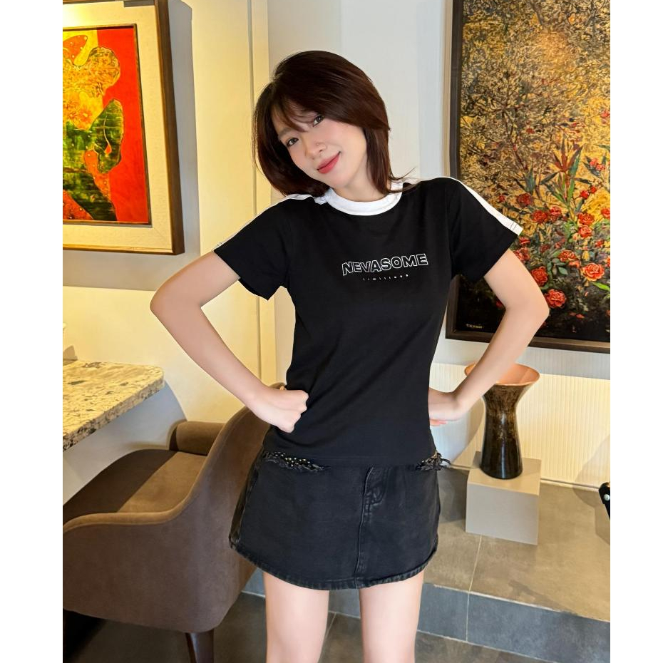 [Xả Hàng] Áo Thun Baby Tee Local Brand NEVASOME Sporty 5 màu Thể Thao Cotton 230gsm Cổ Tròn Nữ