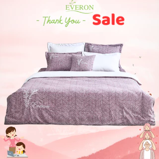 Drap chăn ga phủ Everon EPM 21065 màu kẻ tím nếp cẩm vải modal cao cấp