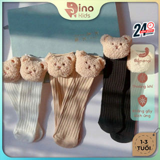 Tất gấu bông dài tới đầu gối cho bé trai, bé gái 1-3 tuổi. Vớ gấu phong cách Hàn Quốc. Dino Kids