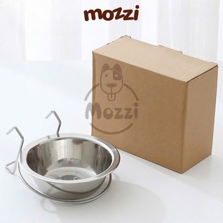 Chén bát ăn cho chó mèo inox trơn treo chuồng