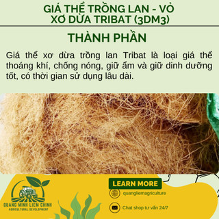 Giá Thể Trồng Lan - Vỏ Xơ Dừa Tribat (3dm3) - Giúp Chống Nóng, Giữ Ẩm và Giữ Dinh Dưỡng Tốt