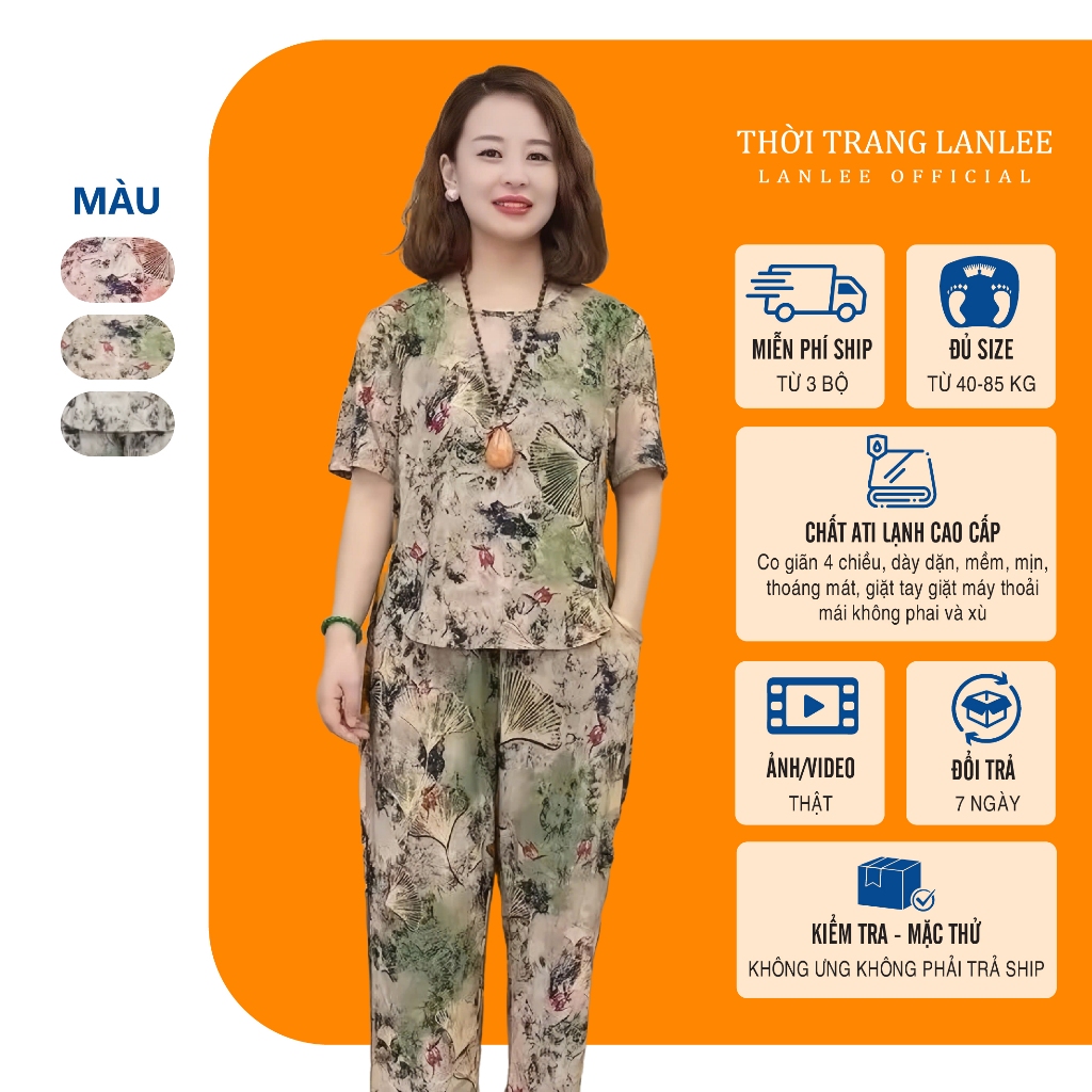 Đồ Bộ Trung Niên Cho Mẹ 𝗟𝗮𝗻𝗹𝗲𝗲 𝗙𝗮𝘀𝗵𝗶𝗼𝗻 Mã QH