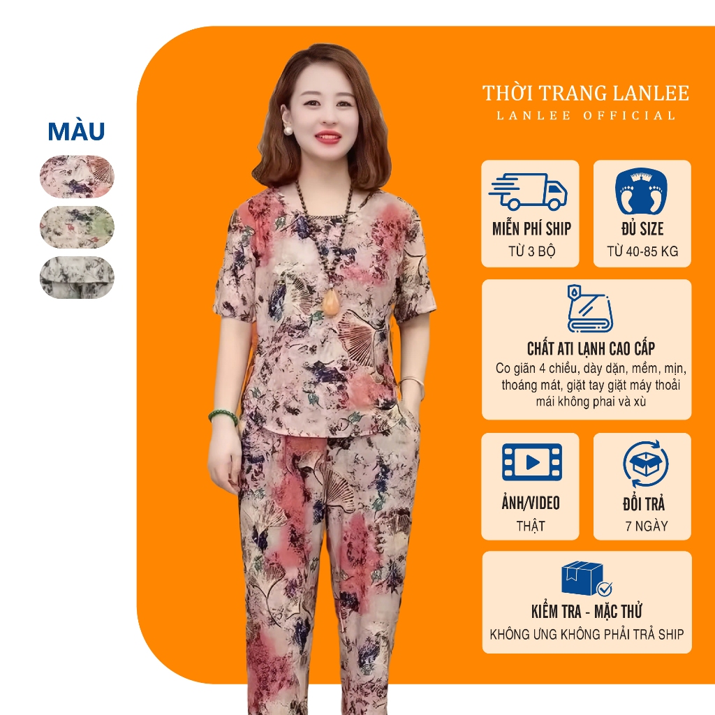 Đồ Bộ Trung Niên Cho Mẹ 𝗟𝗮𝗻𝗹𝗲𝗲 𝗙𝗮𝘀𝗵𝗶𝗼𝗻 Mã QH