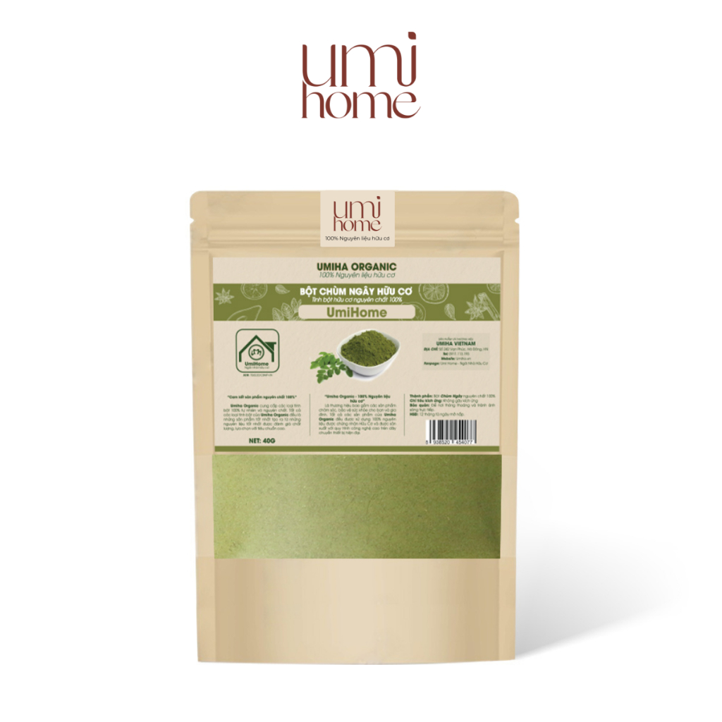 Ảnh Bột đắp mặt nạ Chùm Ngây nguyên chất UMIHOME 40G ngăn ngừa mụn, mờ thâm nám dưỡng ẩm se khít chân lông 2