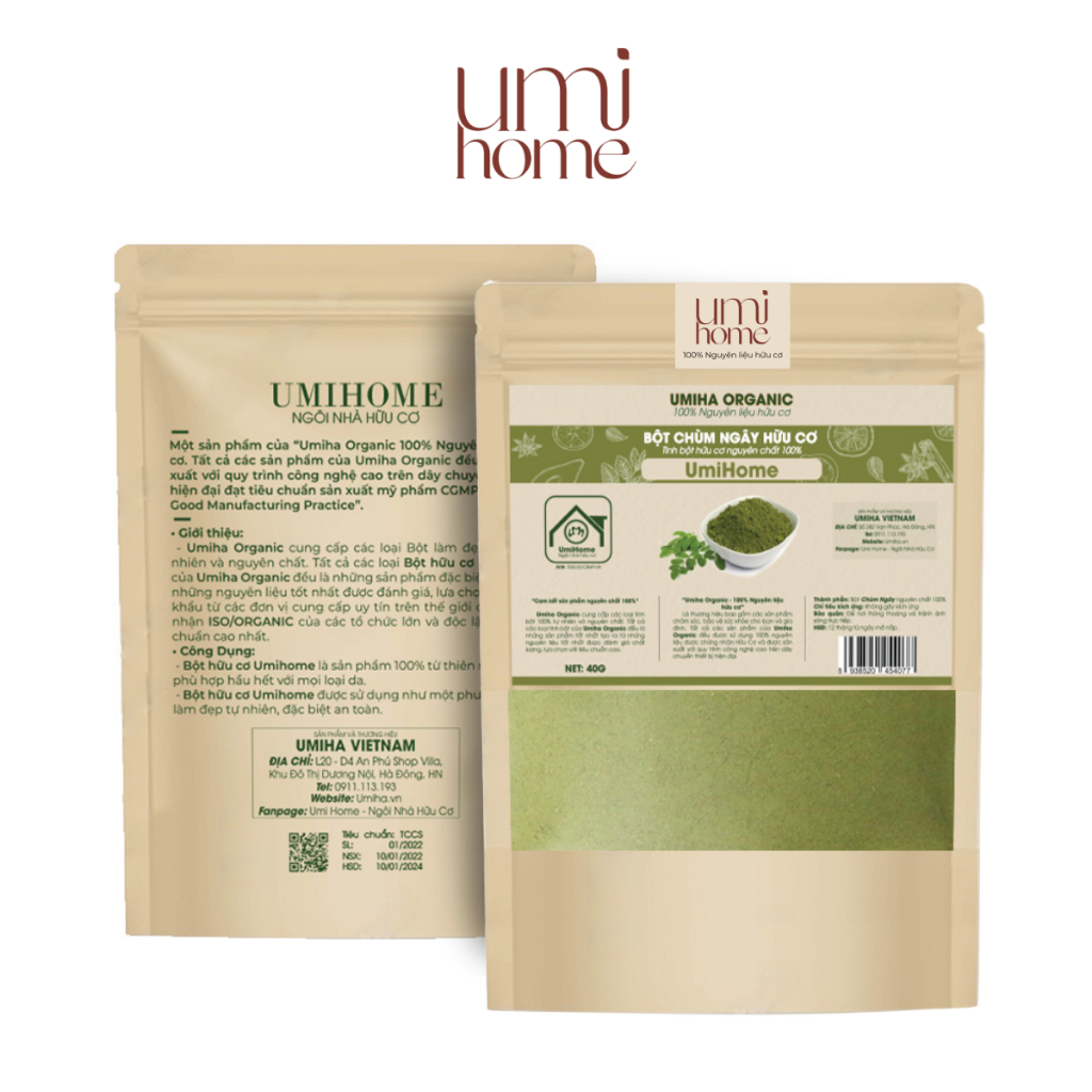 Ảnh Bột đắp mặt nạ Chùm Ngây nguyên chất UMIHOME 40G ngăn ngừa mụn, mờ thâm nám dưỡng ẩm se khít chân lông 3