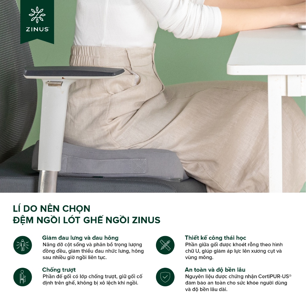Ảnh Đệm Gối Lót Ghế Memory Foam Hỗ Trợ Cột Sống Cho Dân Văn Phòng - Seat Cushion Memory Foam 2