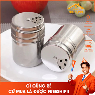 Hủ, lọ đựng tăm, tiêu Inox nắp xoay không gỉ