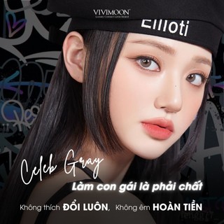 Kính áp tròng cận VIVIMOON cận xám tây cho mắt thở Celeb Gray 6 tháng