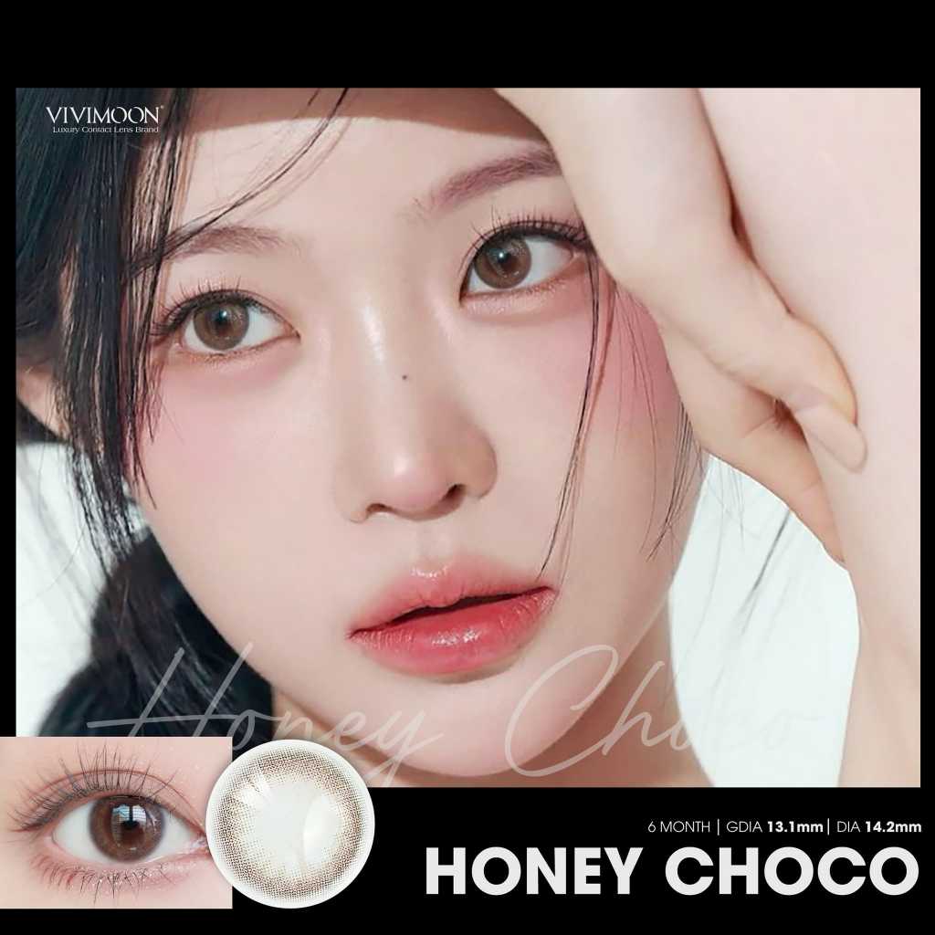 Ảnh Kính áp tròng VIVIMOON Lens cận nâu tự nhiên cho mắt thở Honey Choco Giá 1 chiếc 2