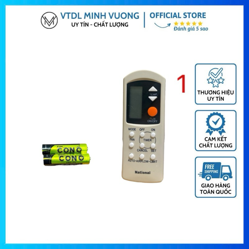 Điều khiển máy lạnh National nhiều loại ( tặng cặp pin ) / Remote máy lạnh National