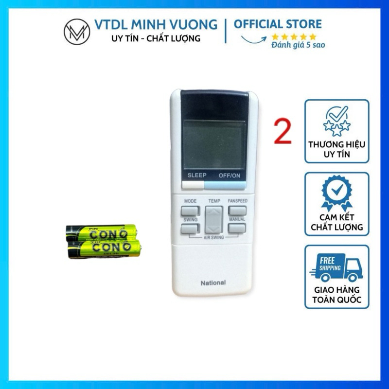 Điều khiển máy lạnh National nhiều loại ( tặng cặp pin ) / Remote máy lạnh National