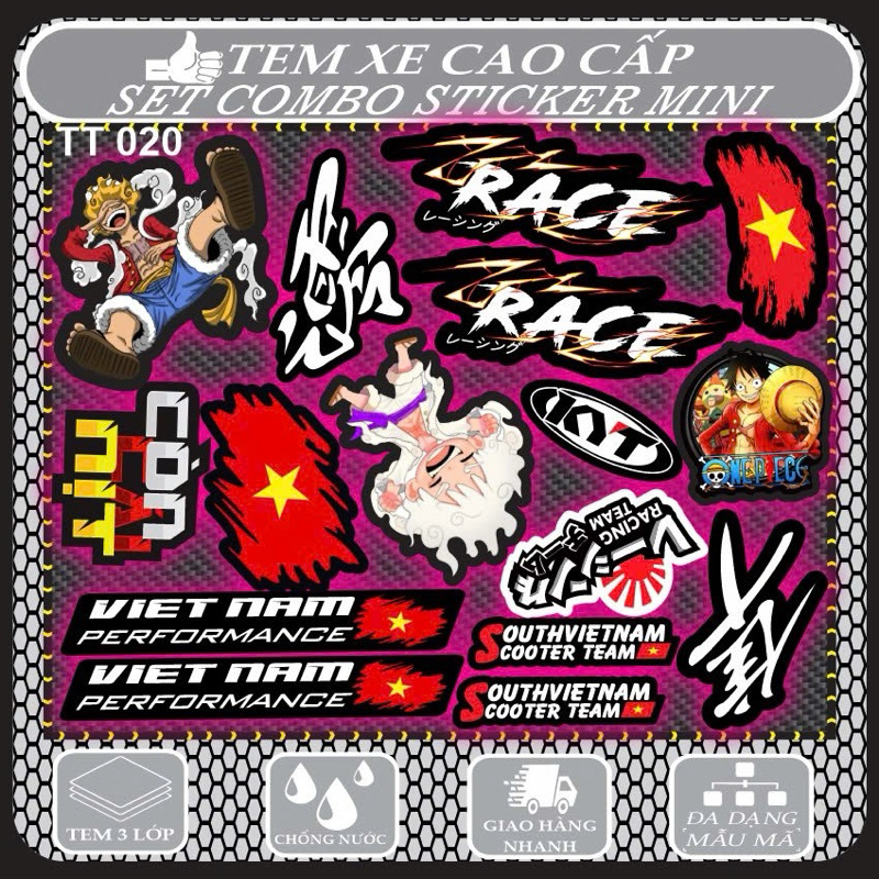 Hình dán,sticker mini dán xe dán mũ bảo hiểm tủ bàn học dán đa vị trí ...